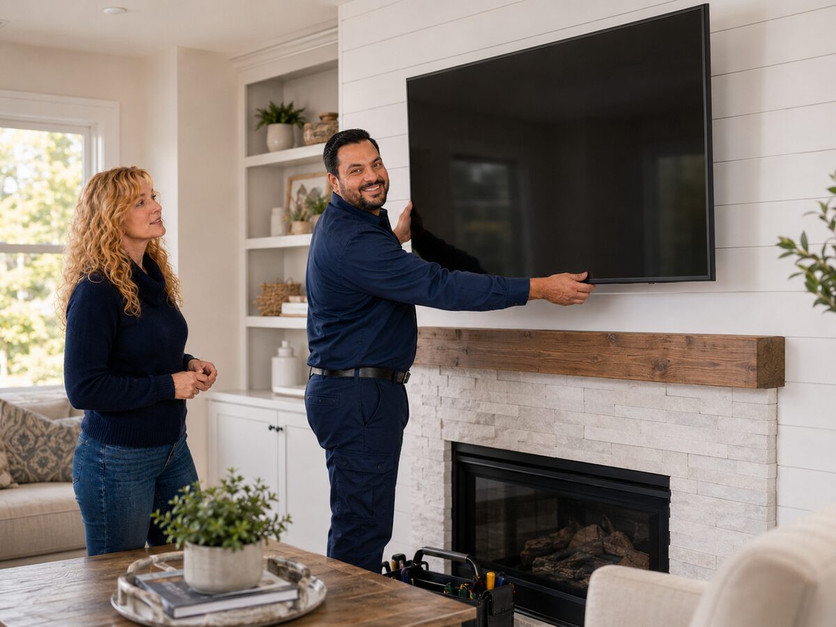 TV Mount Above Fireplace